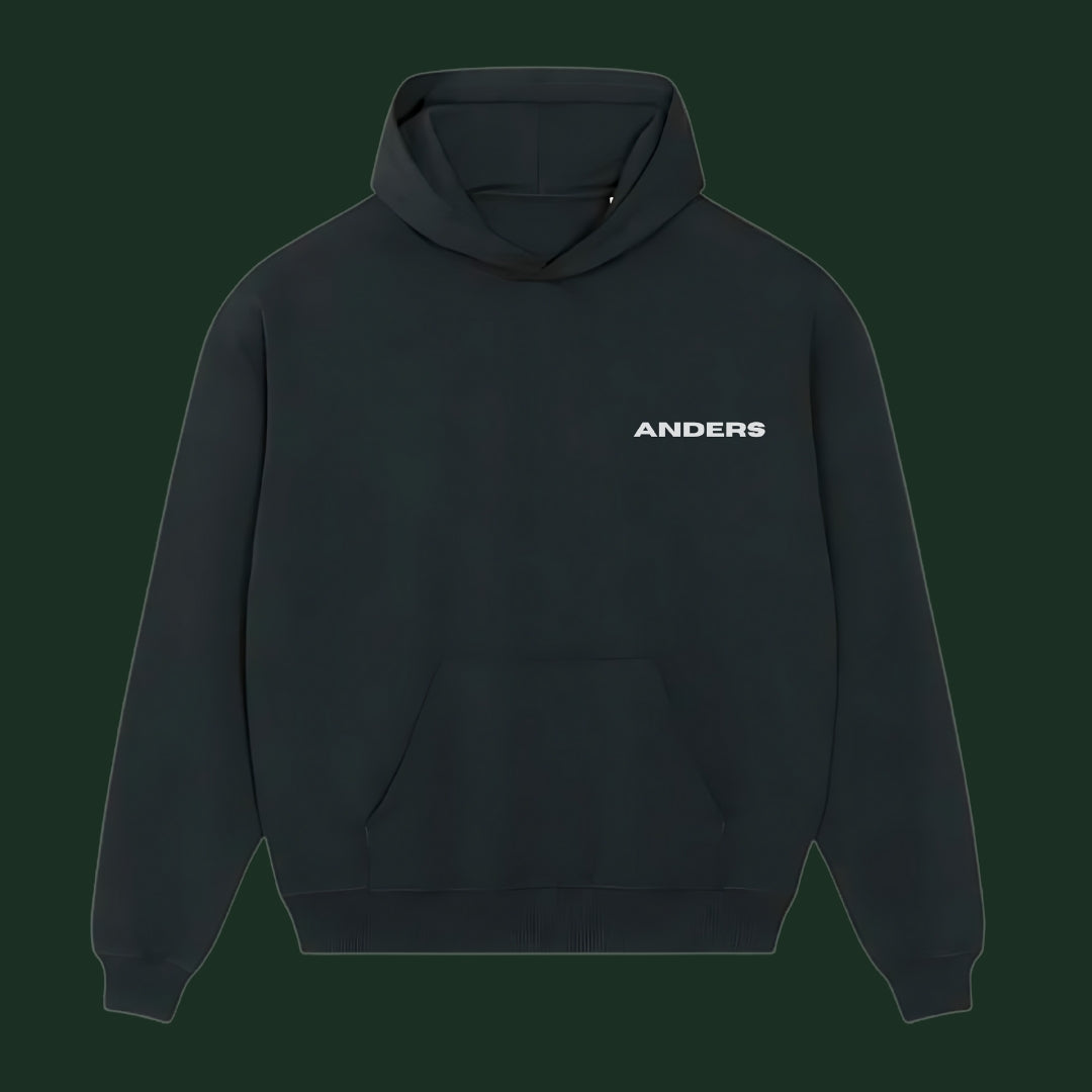unisex heart hoodie black