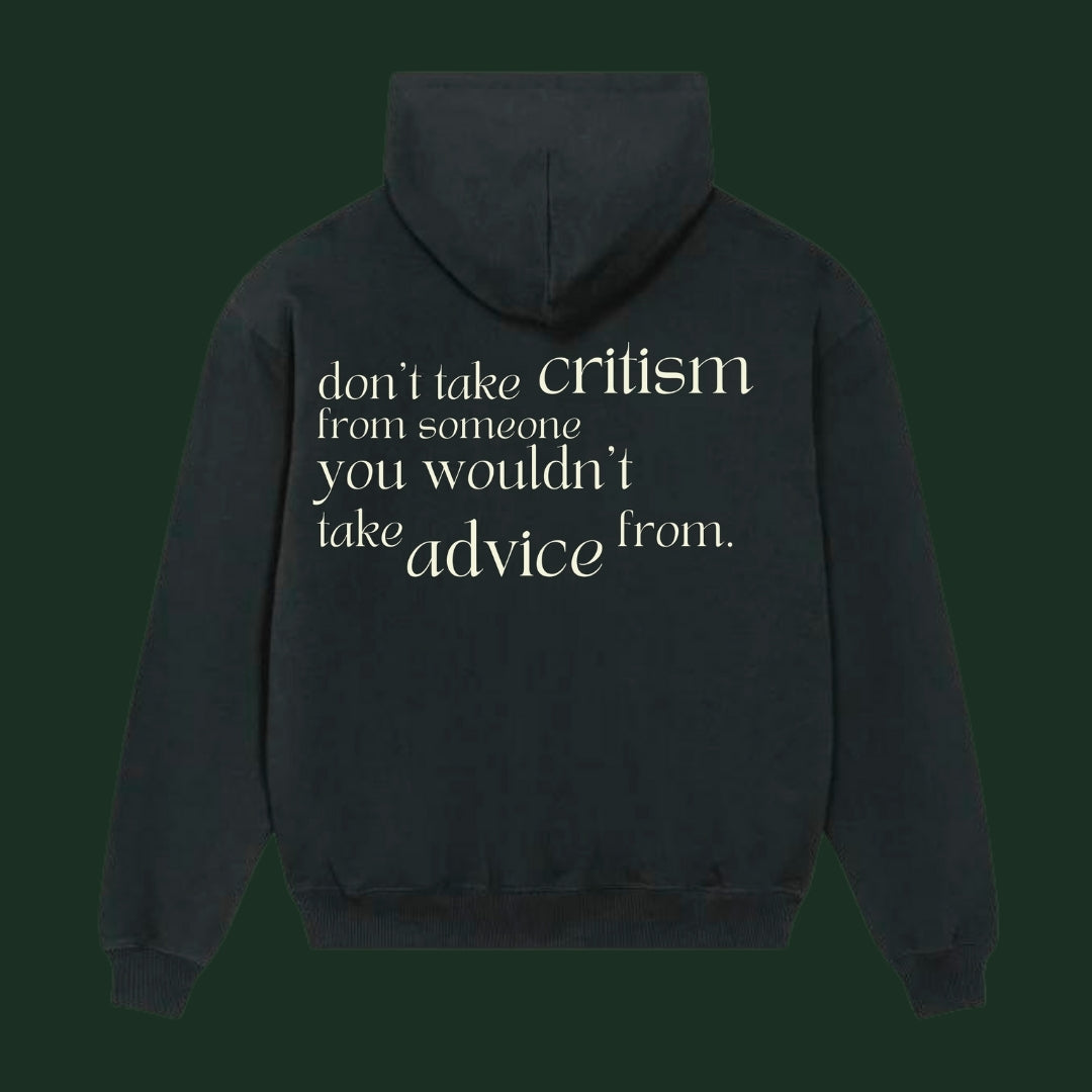 unisex advice hoodie black