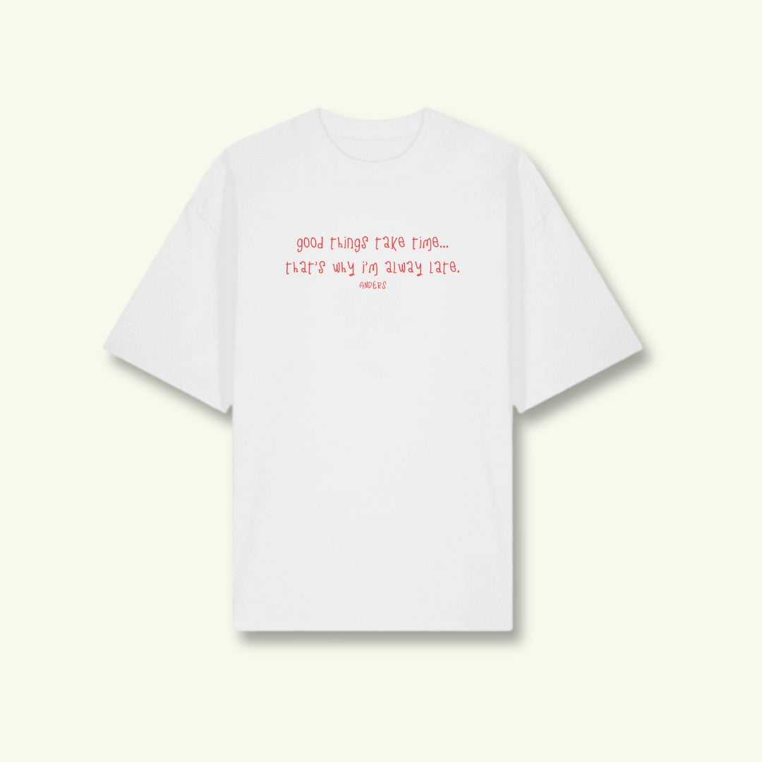 unisex late tee white