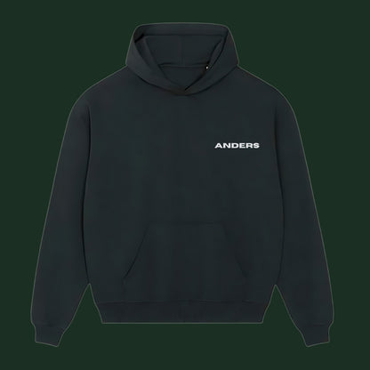 unisex heart hoodie black