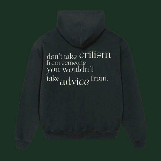 unisex advice hoodie black