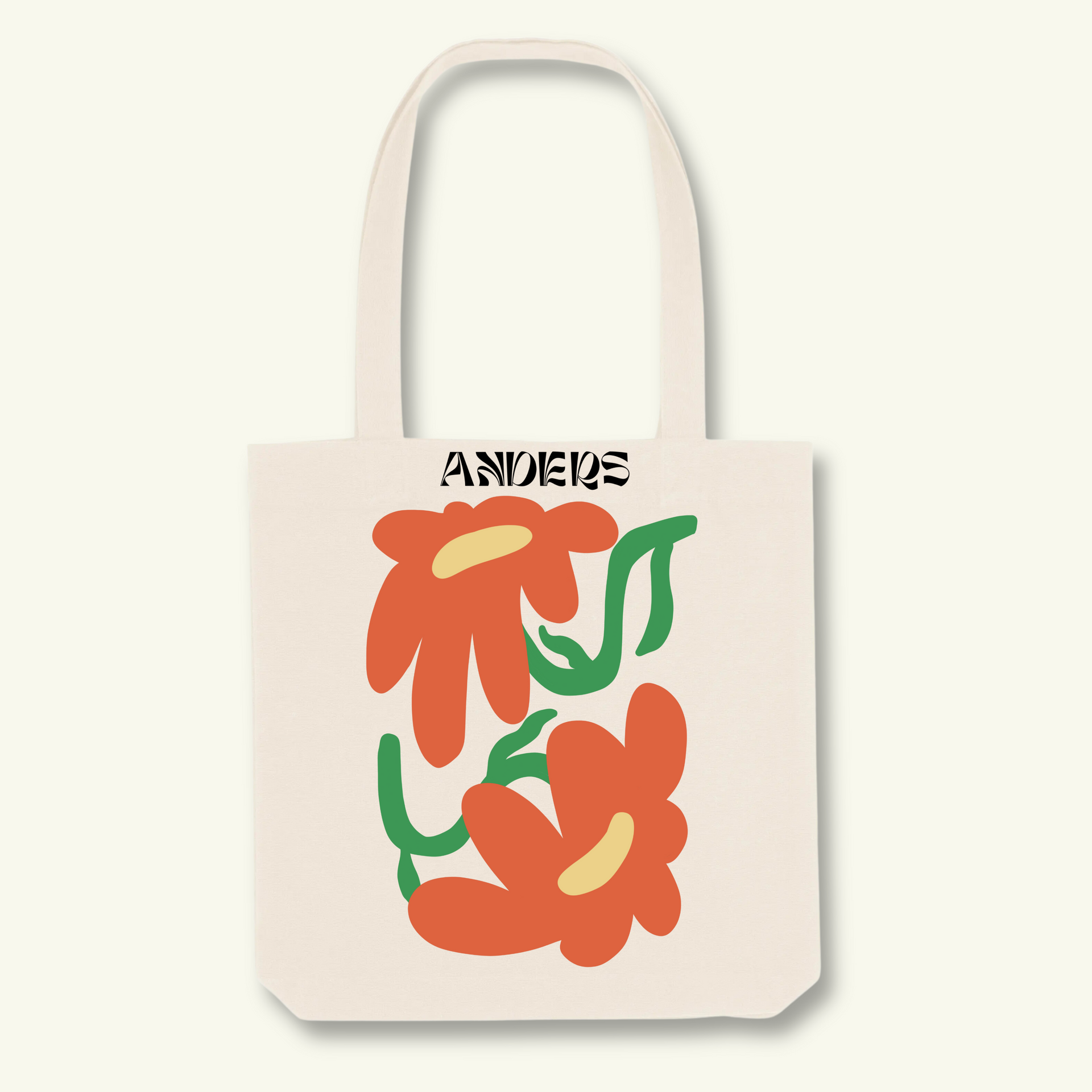 flowers tote bag natural