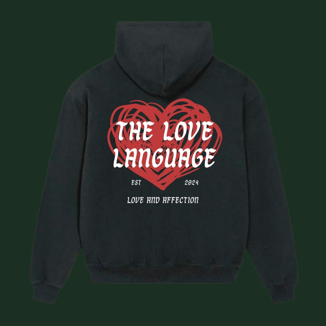 unisex love language hoodie black