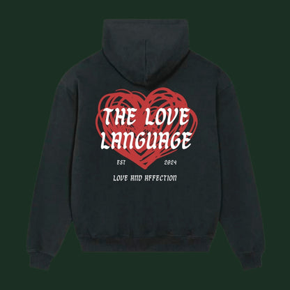 unisex love language hoodie black