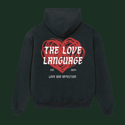 unisex love language hoodie black