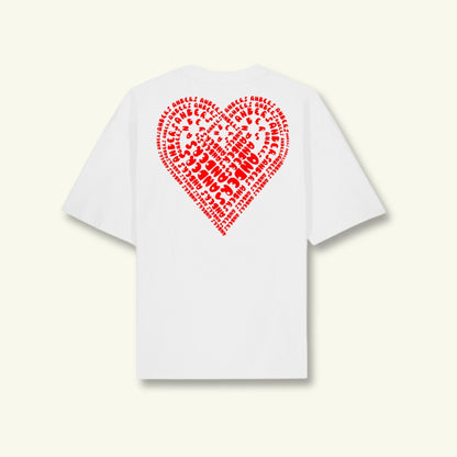 unisex hearts tee white