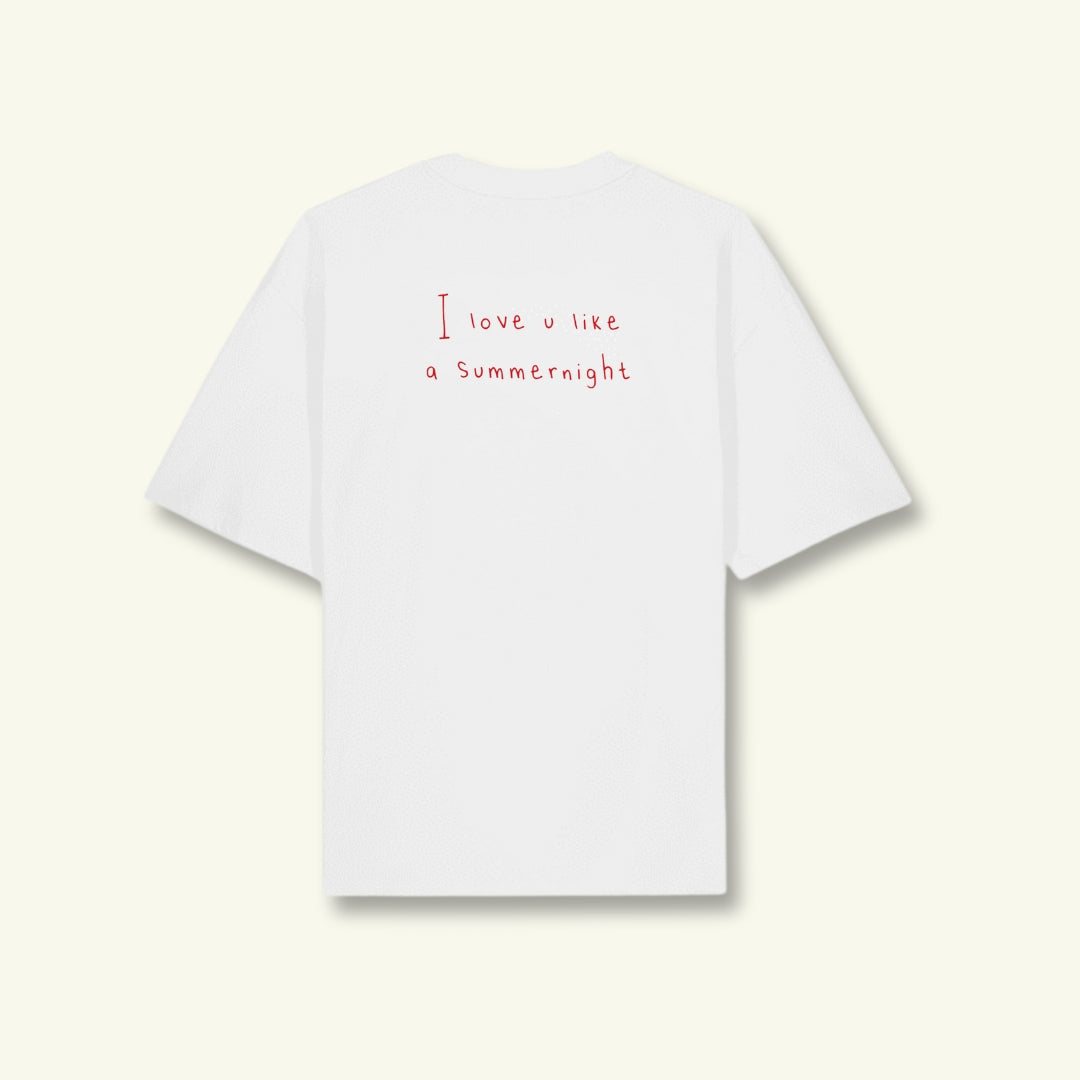 unisex summernight tee white